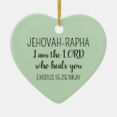Lord Who Heals Light Green Simple Christian セラミックオーナメント (正面)