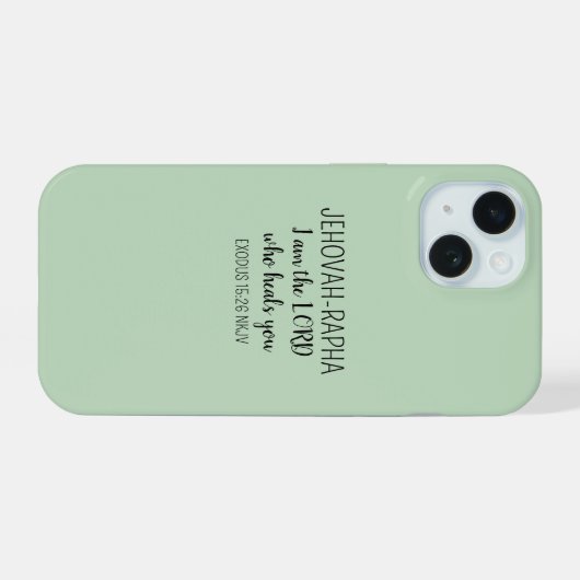 Lord Who Heals Light Green Simple Christian iPhone 15ケース (裏面横)
