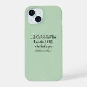 Lord Who Heals Light Green Simple Christian iPhone 15ケース (裏面)