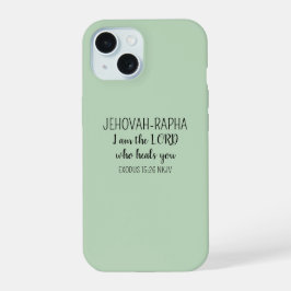 Lord Who Heals Light Green Simple Christian iPhone 15ケース