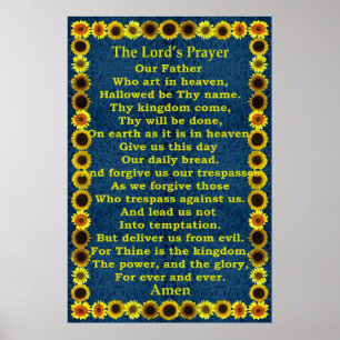 Lord's Prayer in a Sunflower Frame ポスター