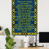 Lord's Prayer in a Sunflower Frame ポスター (ホームオフィス)