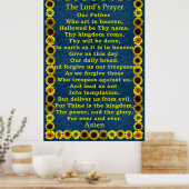 Lord's Prayer in a Sunflower Frame ポスター (キッチン)