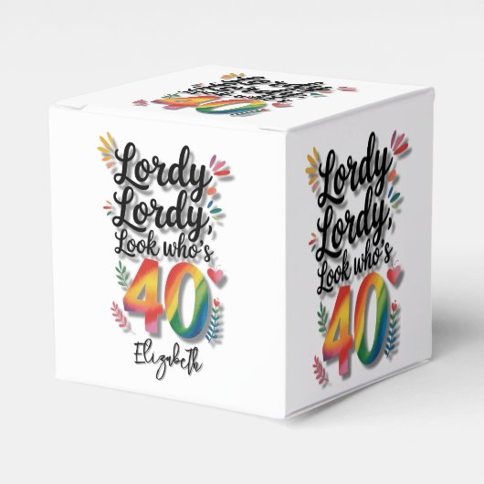 Lordy Lordy Look Who’s 40 Birthday Party フェイバーボックス (正面サイド)