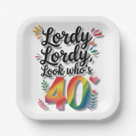 Lordy Lordy Look Who’s 40 Birthday Party ペーパープレート