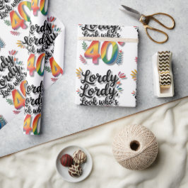 Lordy Lordy Look Who’s 40 Birthday Party  ラッピングペーパー