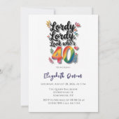 Lordy Lordy Look Who’s 40 Birthday Party 招待状 (裏面)