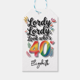 Lordy Lordy Look Who’s 40 Birthday Party Thank You ギフトタグ