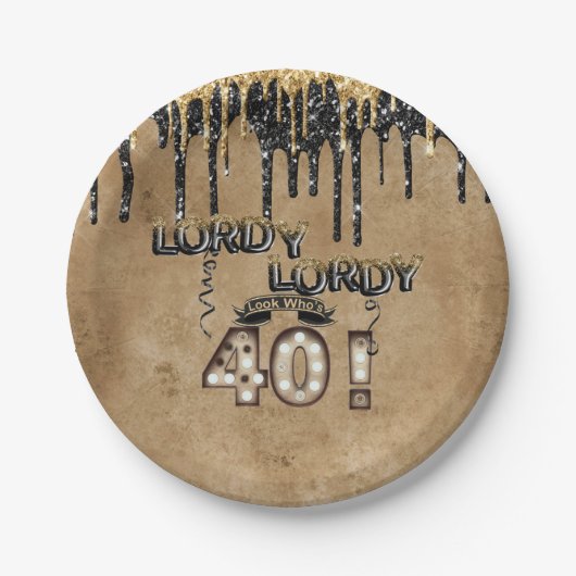 Lordy Lordy Look Who's 40誕生日・バルーン ペーパープレート (正面)