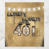 Lordy Lordy Look Who's 40誕生日・バルーン ワインラベル (シングルラベル)