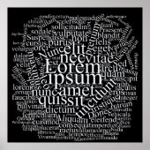 Lorem Ipsum Word Cloud - White version ポスター (正面)