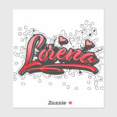 Lorena red Heart Graffiti Aufkleber Sticker シール (シート)