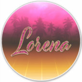 Lorena Vorname Name golden pink Aufkleber Sticker シール (正面)