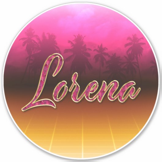 Lorena Vorname Name golden pink Aufkleber Sticker シール (正面)