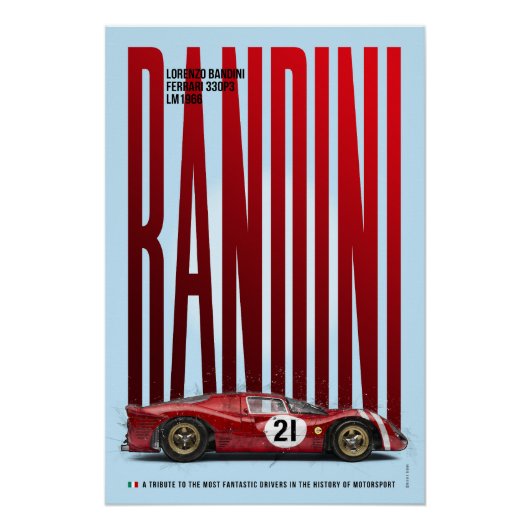 Lorenzo Bandini Tribute Ferrari 330P3 ポスター (正面)