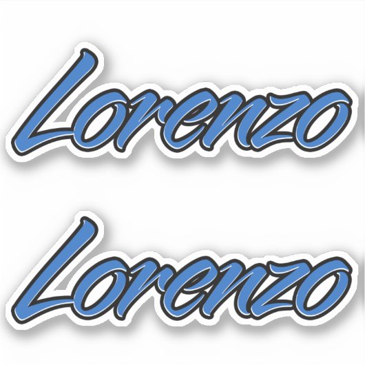 Lorenzo Name blue Aufkleber Sticker Stickerset シール (正面)