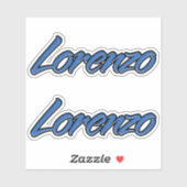 Lorenzo Name blue Aufkleber Sticker Stickerset シール (シート)