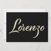 Lorenzo Name white gold Handwriting Karte カード (正面)