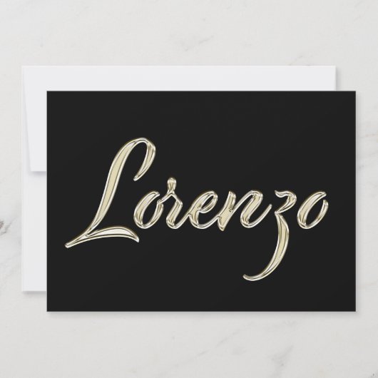Lorenzo Name white gold Handwriting Karte カード (正面)