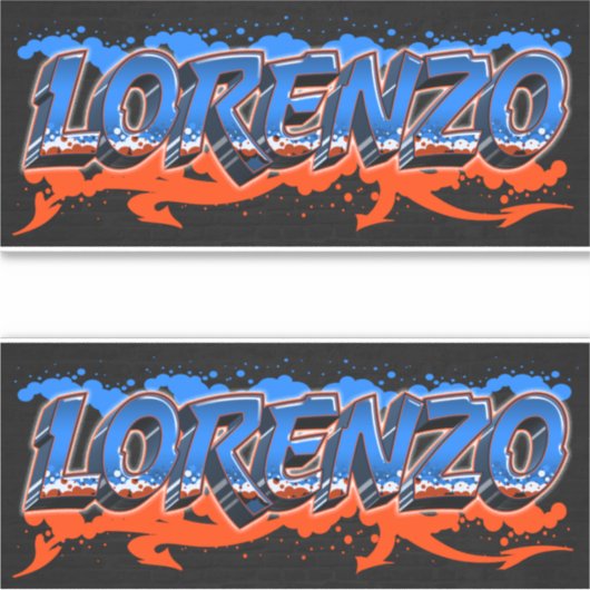 Lorenzo Vorname Name Graffiti Aufkleber Sticker シール (正面)