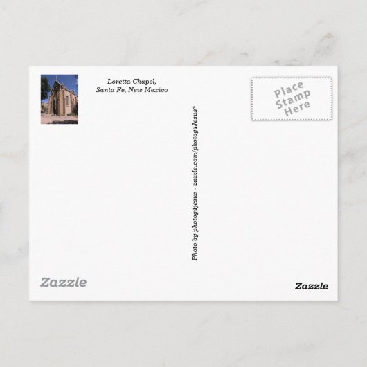 Loreto Chapel, Santa Fe, NMはがき ポストカード (裏面)
