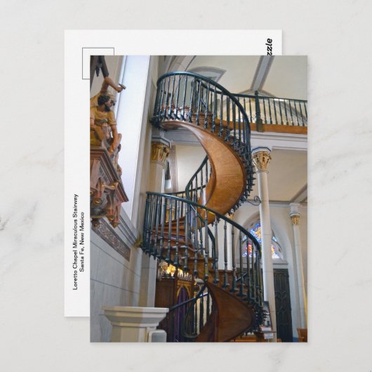 Lorettoのチャペルの奇跡的な階段、サンタフェ、NM ポストカード (正面/裏面)