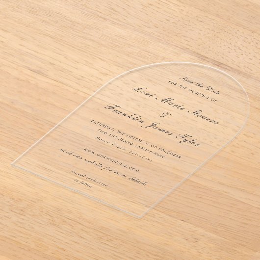 LoriエレガフォーマルントウェディングSave the Date アクリル招待状 (レイダウン)
