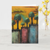 LORIグリーティングカードによる風に対するフォークアート カード (黄色い花)