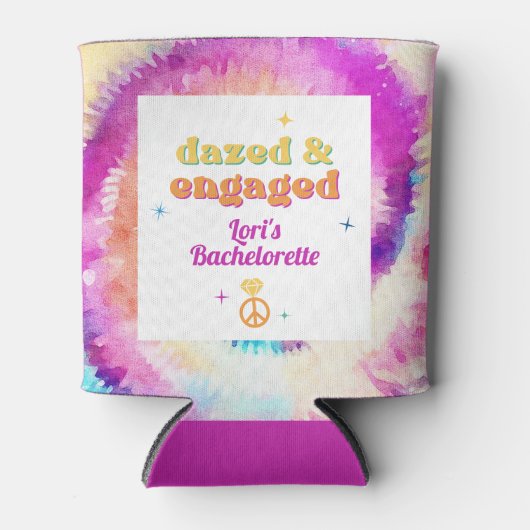 LORI絞り染めダーズ婚約した70sレトロバチェロレッテ 缶クーラー (正面)