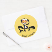 LORISES -救絶滅危惧動物 – イエローステッカー ラウンドシール (封筒)