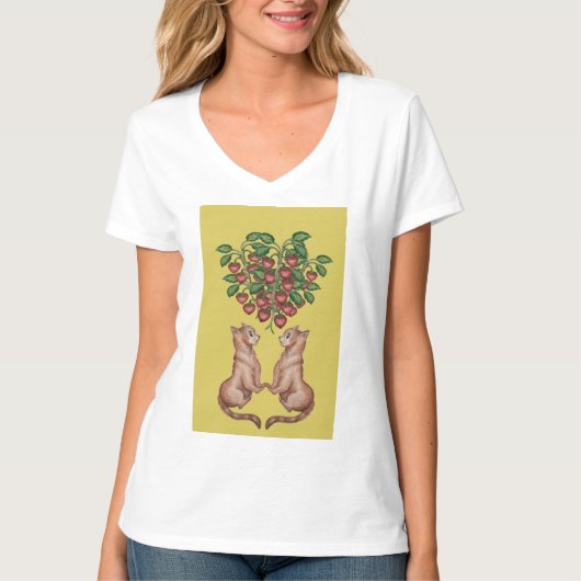 Los amantes de frutillas Camiseta Tシャツ (正面)