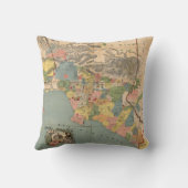 Los Angeles郡カリフォルニア(1888年)のヴィンテージの地図 クッション (裏面)