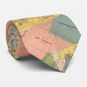 Los Angeles郡カリフォルニア(1888年)のヴィンテージの地図 ネクタイ