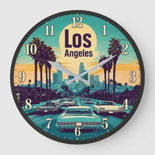 Los Angeles California ラージ壁時計 (正面)