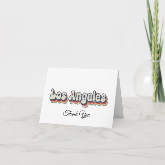 Los Angeles California Chrome City Classic Art サンキューカード (正面)