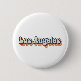 Los Angeles California Chrome City Classic Art 缶バッジ