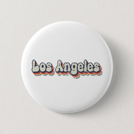 Los Angeles California Chrome City Classic Art 缶バッジ (正面)