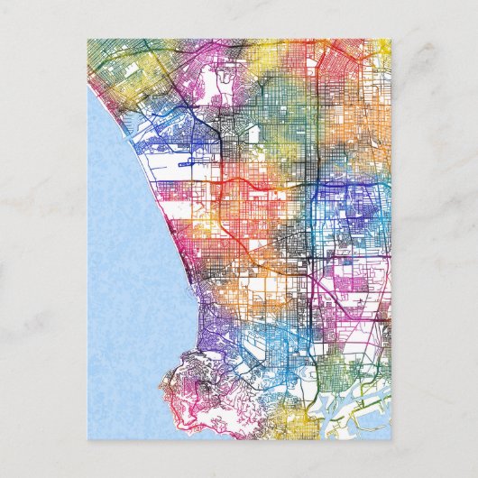 Los Angeles California City Map ポストカード (正面)