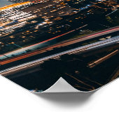 Los Angeles California City Skyline at night ポスター (角)