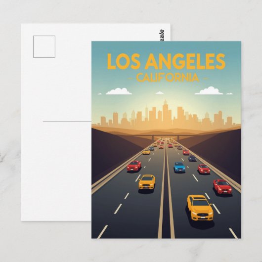 Los Angeles California Freeway Traffic ポストカード (正面/裏面)