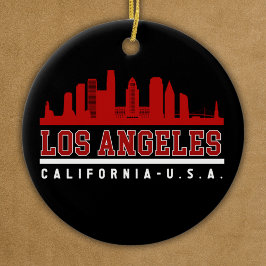 Los Angeles California Fun Skyline City セラミックオーナメント