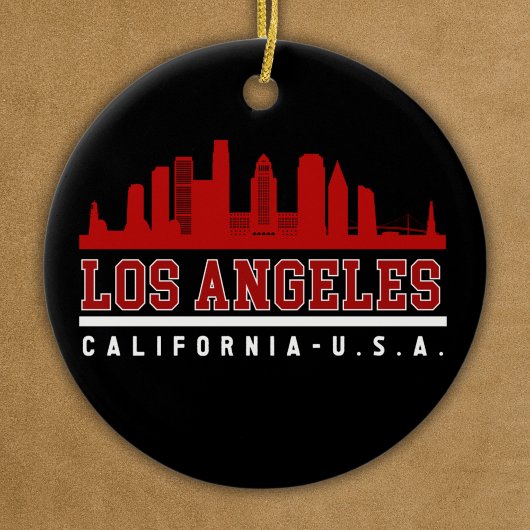 Los Angeles California Fun Skyline City セラミックオーナメント