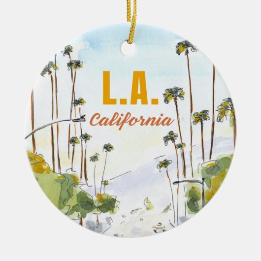 Los Angeles California Ornament セラミックオーナメント (正面)