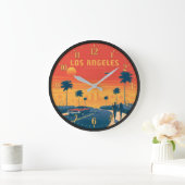Los Angeles California Sunset ラージ壁時計 (ホーム)