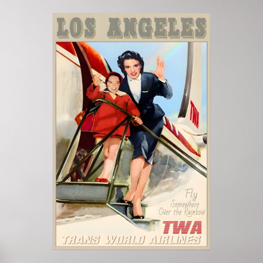 Los Angeles California TWA Trans World Airlines ポスター (正面)