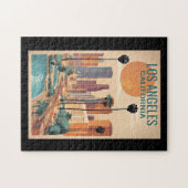 Los Angeles, California vintage illustration, ジグソーパズル (横)