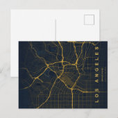 Los Angeles City Map Minimal Postcard ポストカード (正面/裏面)