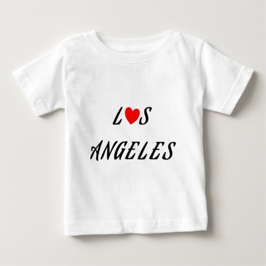Los Angeles coeur rouge ベビーTシャツ (正面)