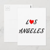 Los Angeles coeur rouge ポストカード (正面/裏面)