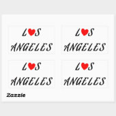 Los Angeles coeur rouge 長方形シール (シート)
